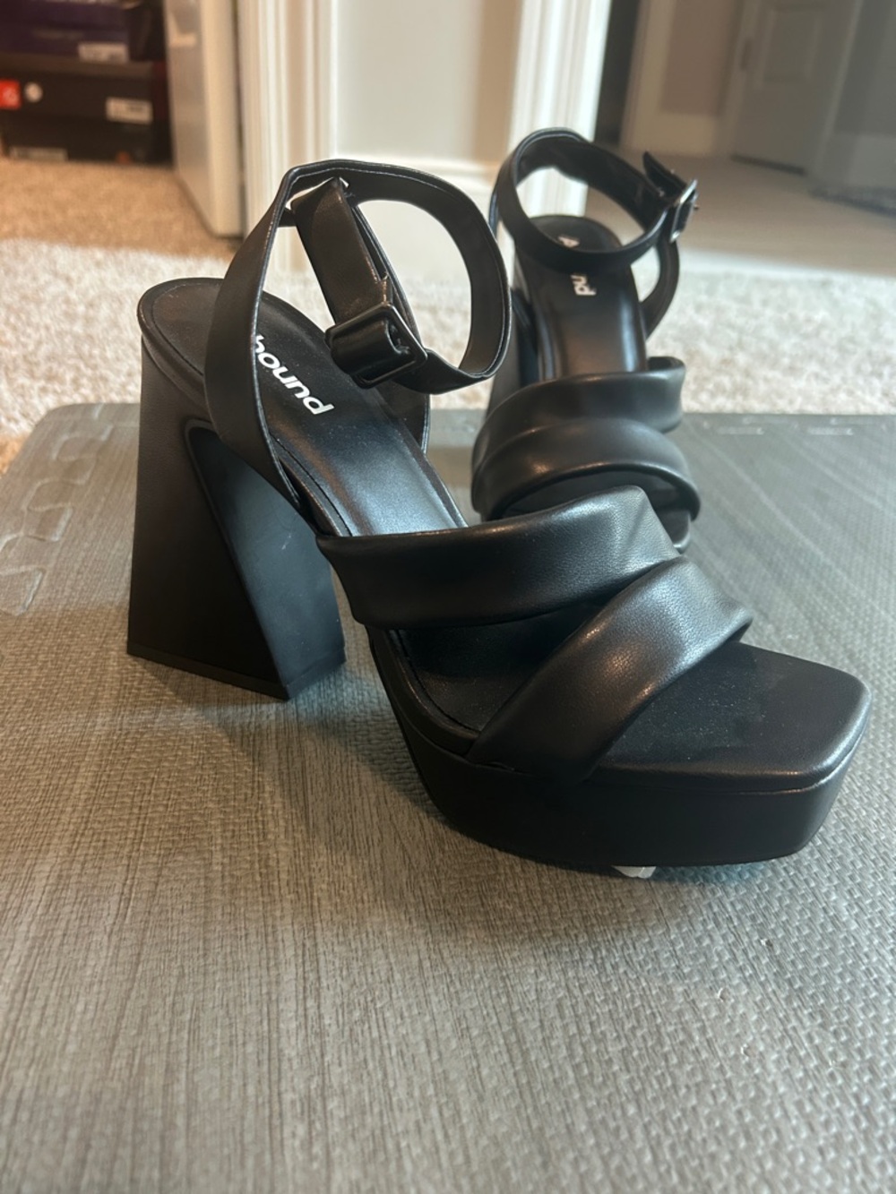 Abound Black Padded Platform Block Heel Sandals